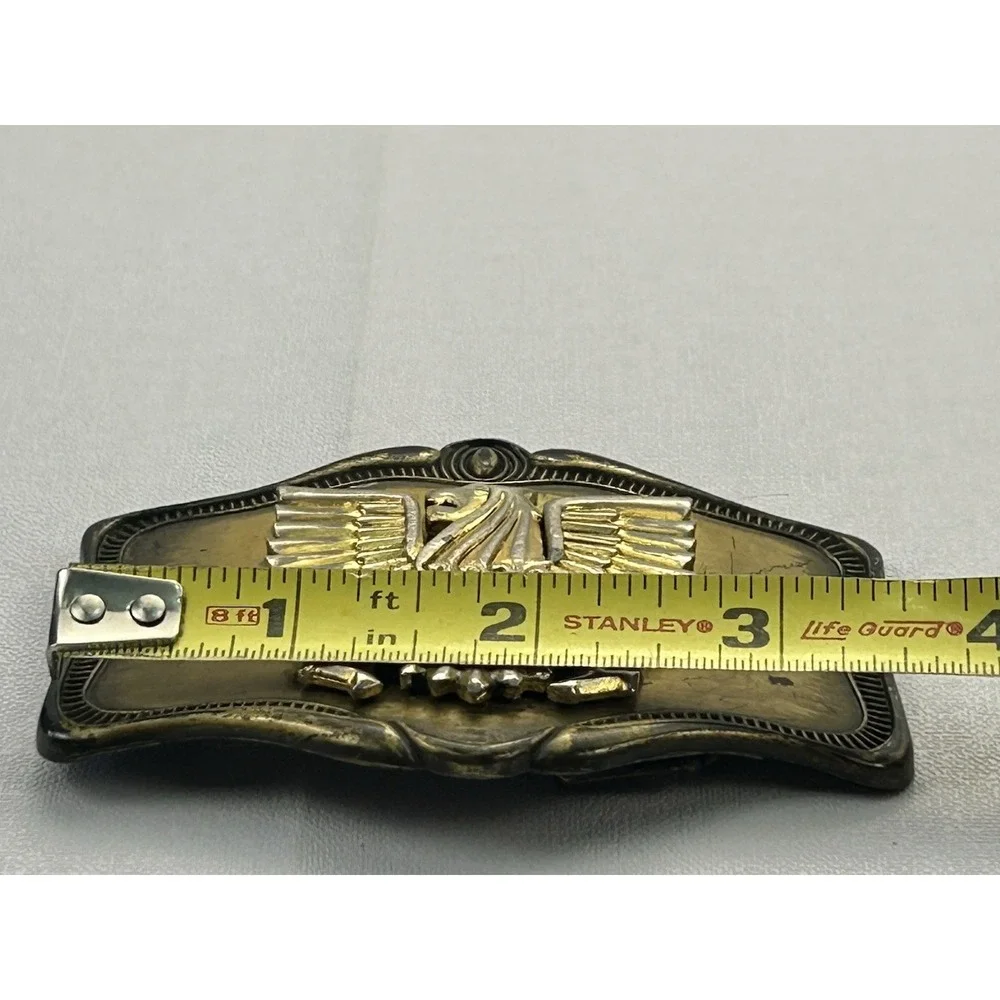 Vintage 1978 AHM Goldwing Eagle Belt Buckle Brass Tone Motorcycle Biker USA